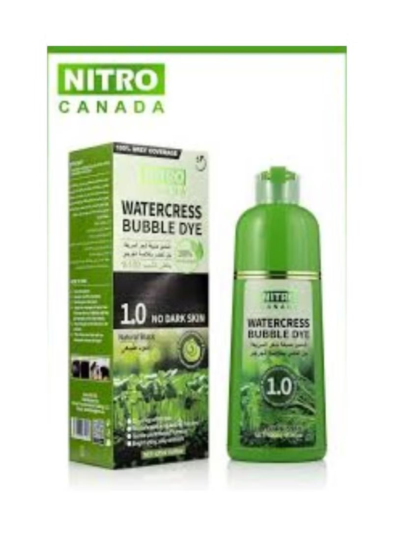 Nitro Canada Fast Hair Color Shampoo in Natural Black 420ml Watercress extract